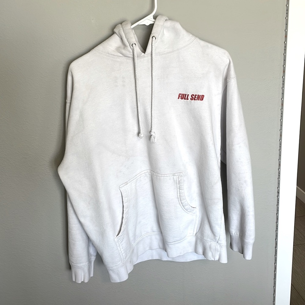 Authentic Full Send Hoodie, moderately worn.
